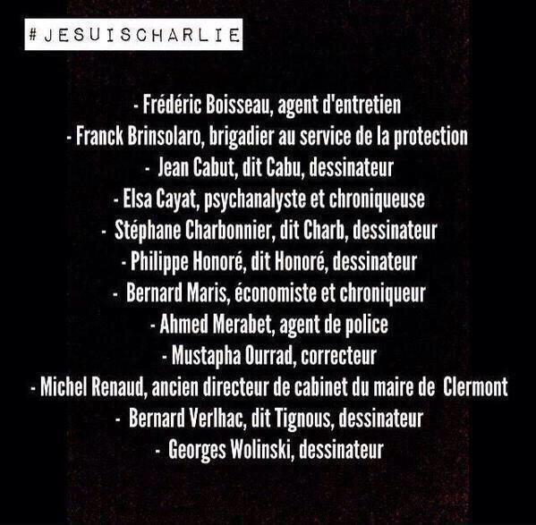 CharlieHebdo victimes