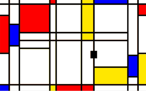 Le jeu Pong dans tableau Mondrian
