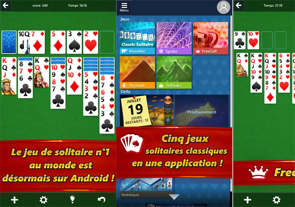 Microsoft Solitaire en appli sur iOS et Android