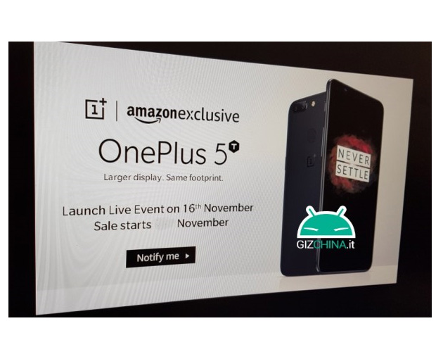 OnePlus 5T rendez vous 16 novembre