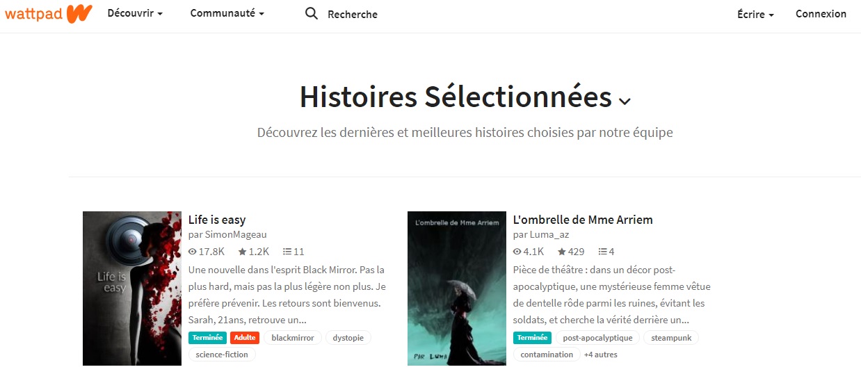 wattpad nouveau 