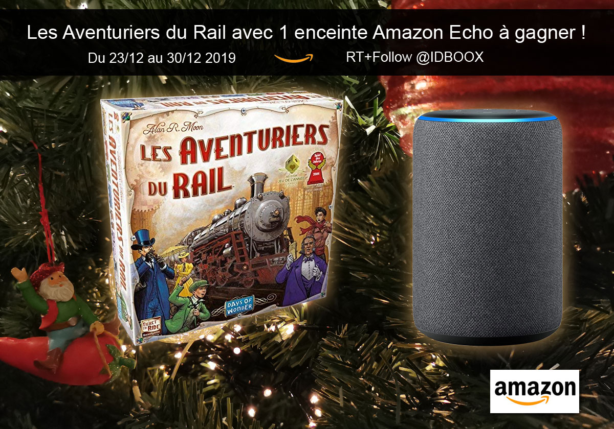 Le jeu Les Aventuriers du Rail et un enceinte connectée Amazon Echo à gagner