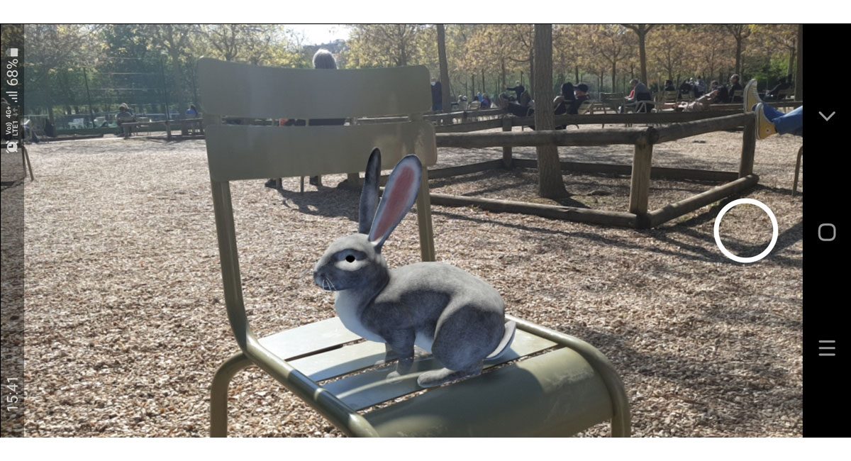 Le lapin de Pâcques Google en réalité augmentée