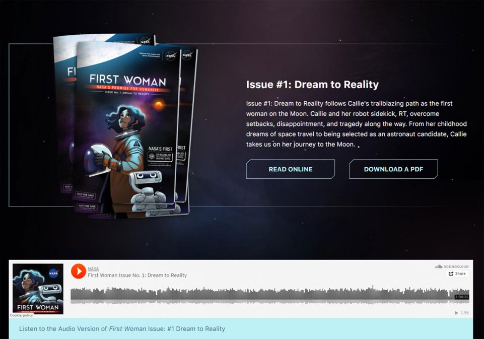 Une BD éditée par la NASA gratuite et en réalité augmentée Frist Woman, un
