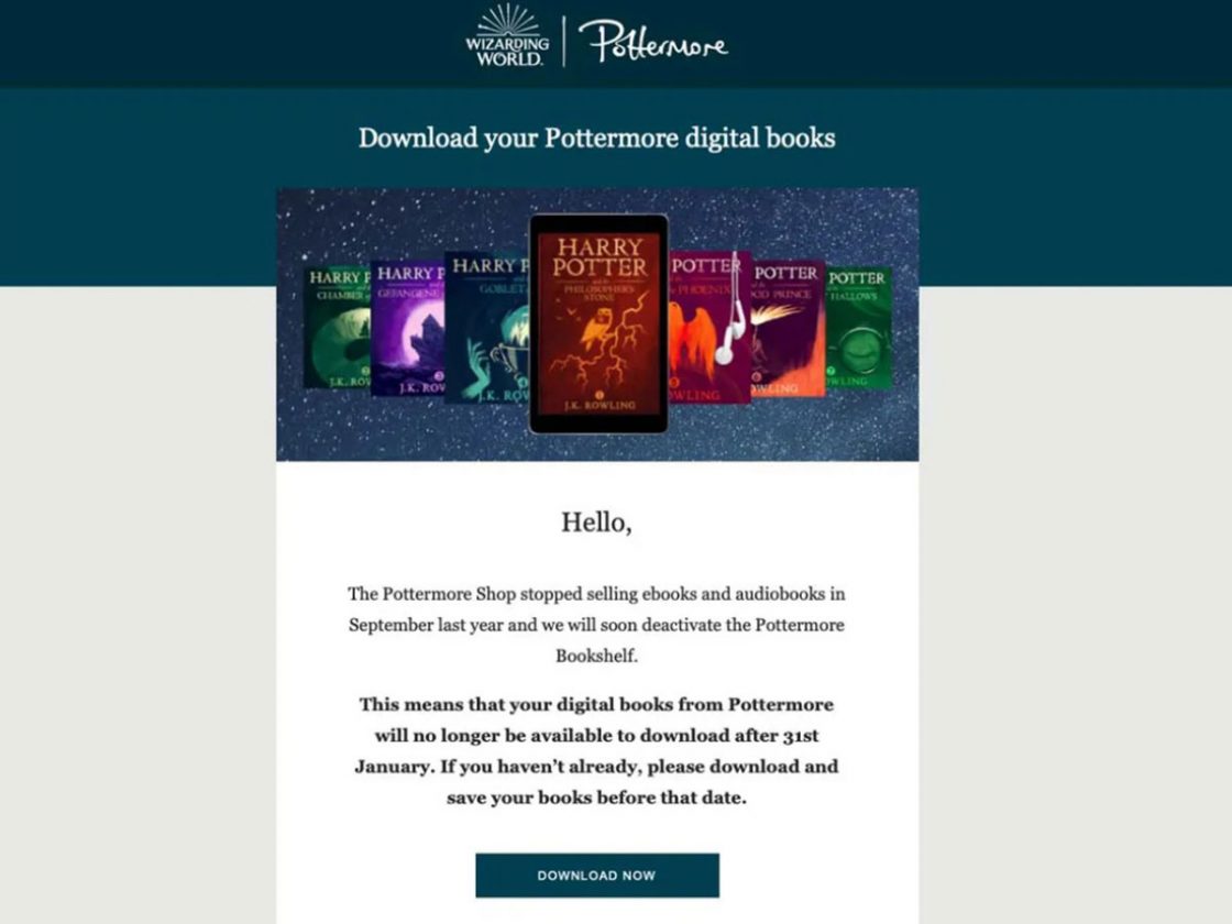 fin de pottermore ebook harry potter.