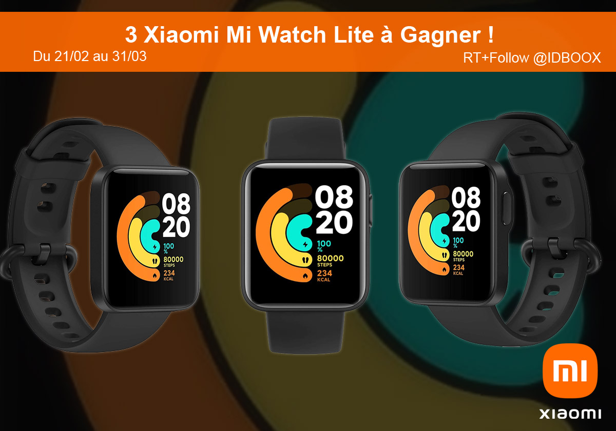 3 montres connectées Xiaomi Mi Watch Lite à Gagner