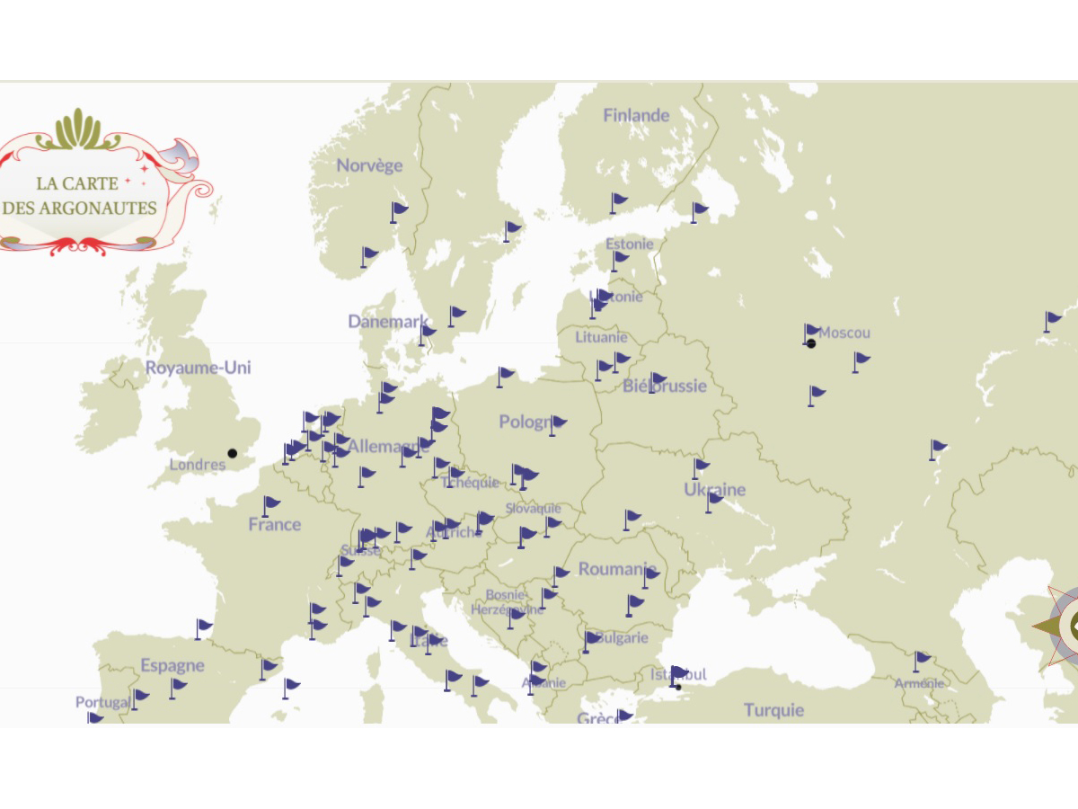 argonautes carte interactive litteraire europe