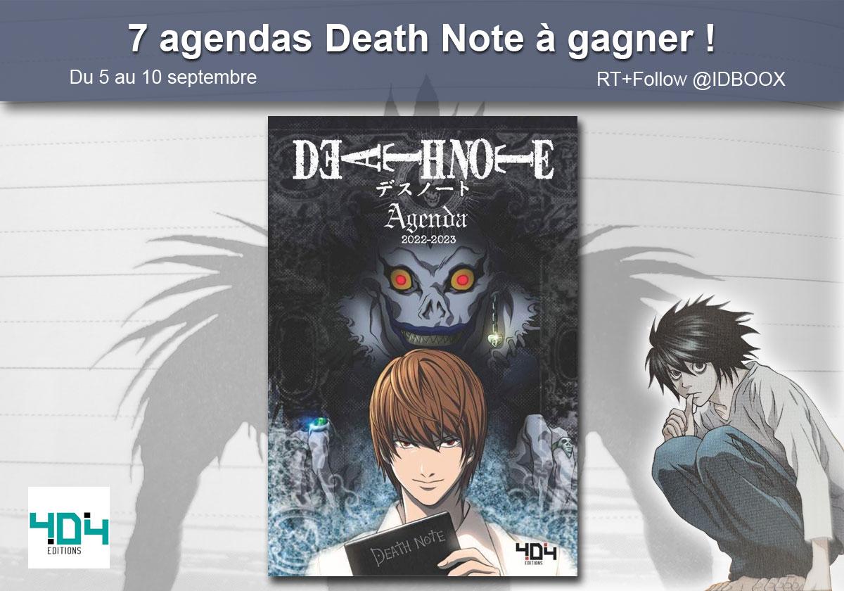 Des agendas Death Note 2022 - 2023 à gagner pour les rentrée
