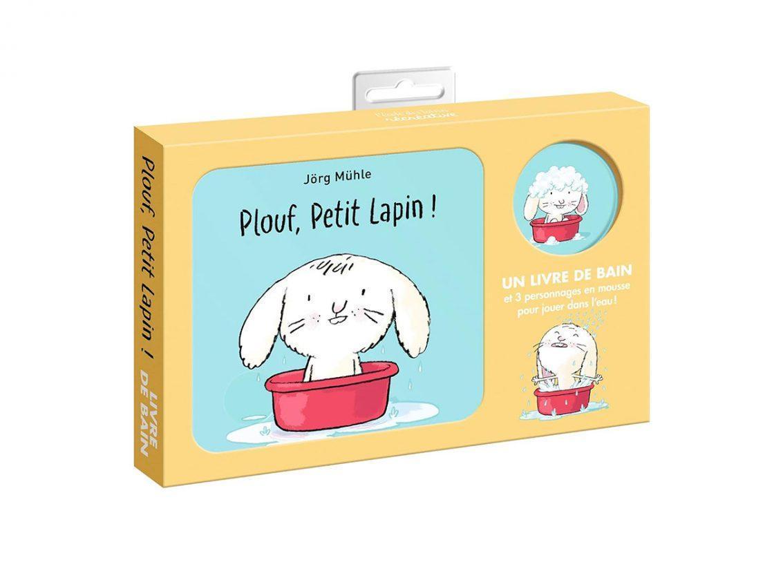 plouf petit lapin livre de bain