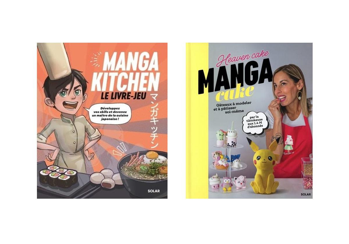 Deux livres de cuisine pour faire des gâteaux et des plats très manga