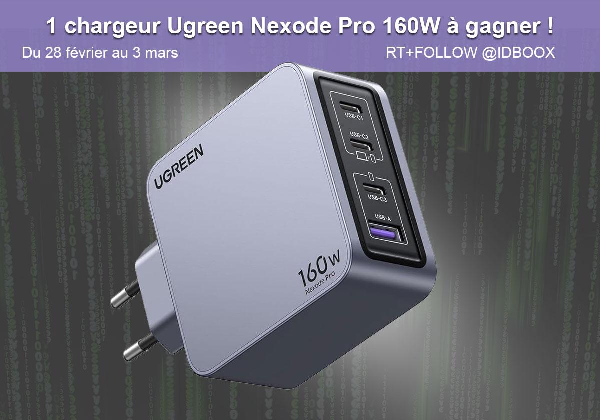 1 chargeur Ugreen Nexode Pro 160W à gagner