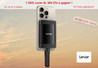 Jeu-concours – Un SSD Lexar SL 500 2To à gagner pour les 15 ans d’IDBOOX