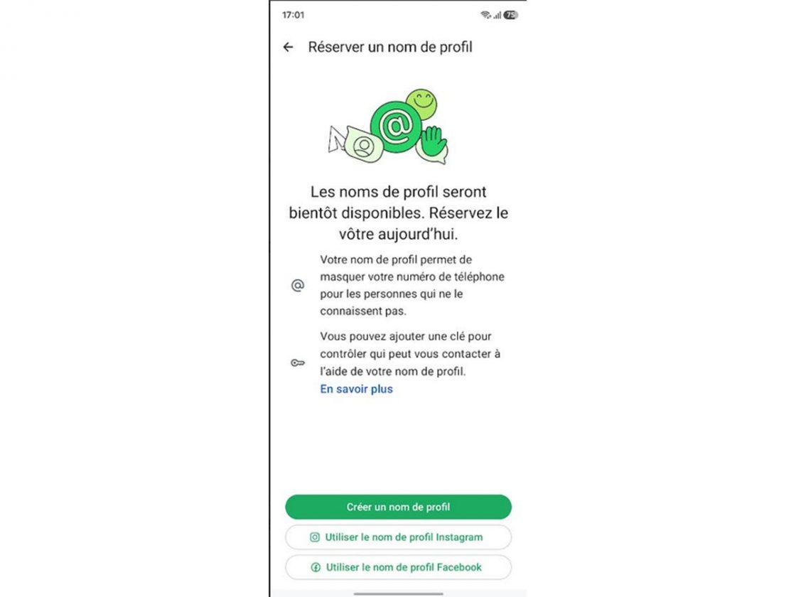 Whatsapp comment avoir un nom de profil.