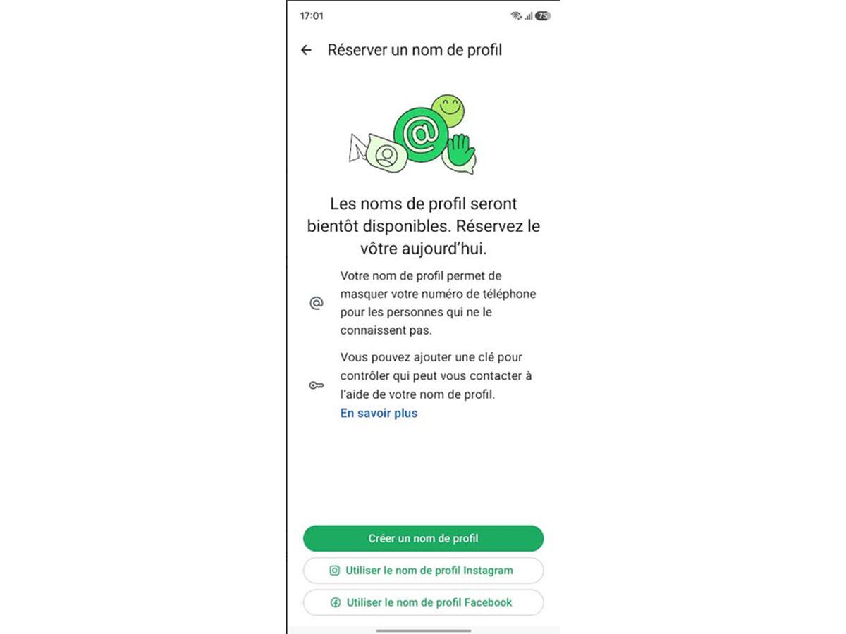 Whatsapp comment avoir un nom de profil.